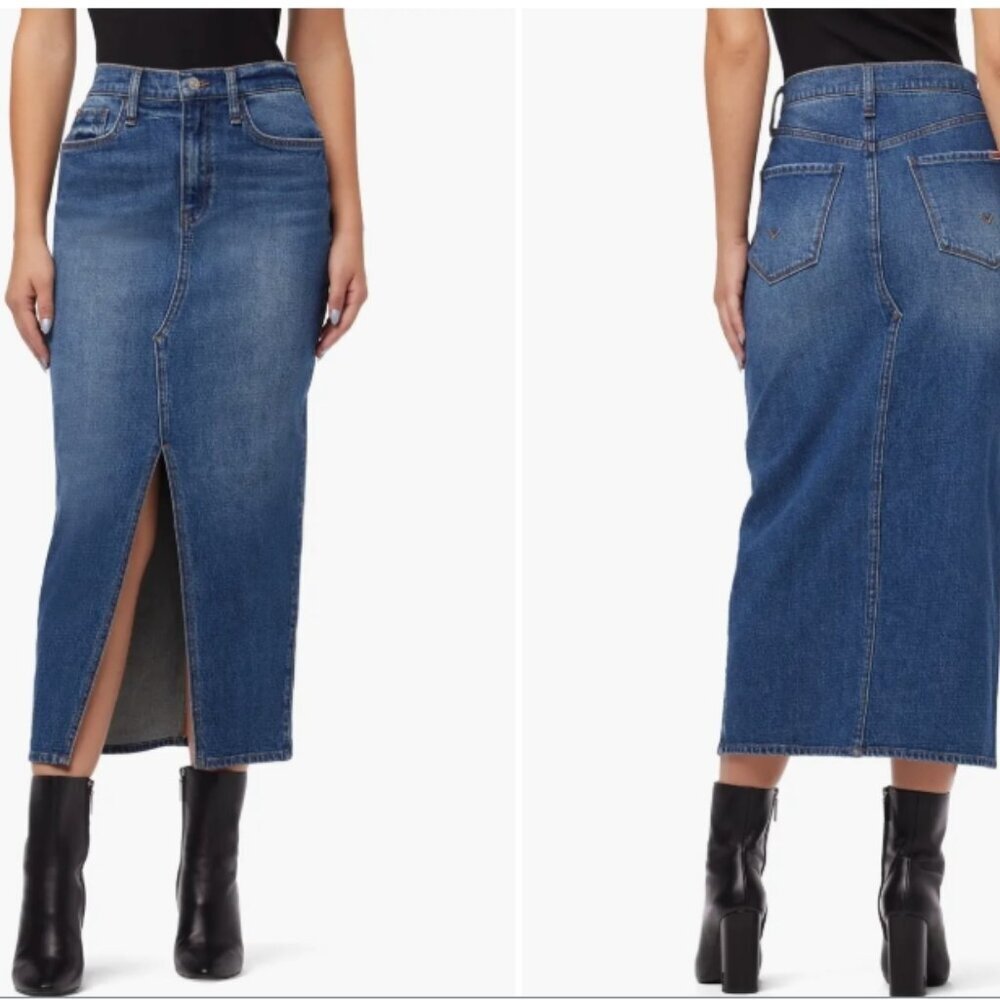 Hudson Jeans Reconstructed Denim Midi Skirt – Size 25 – Arianna Wash – NWT